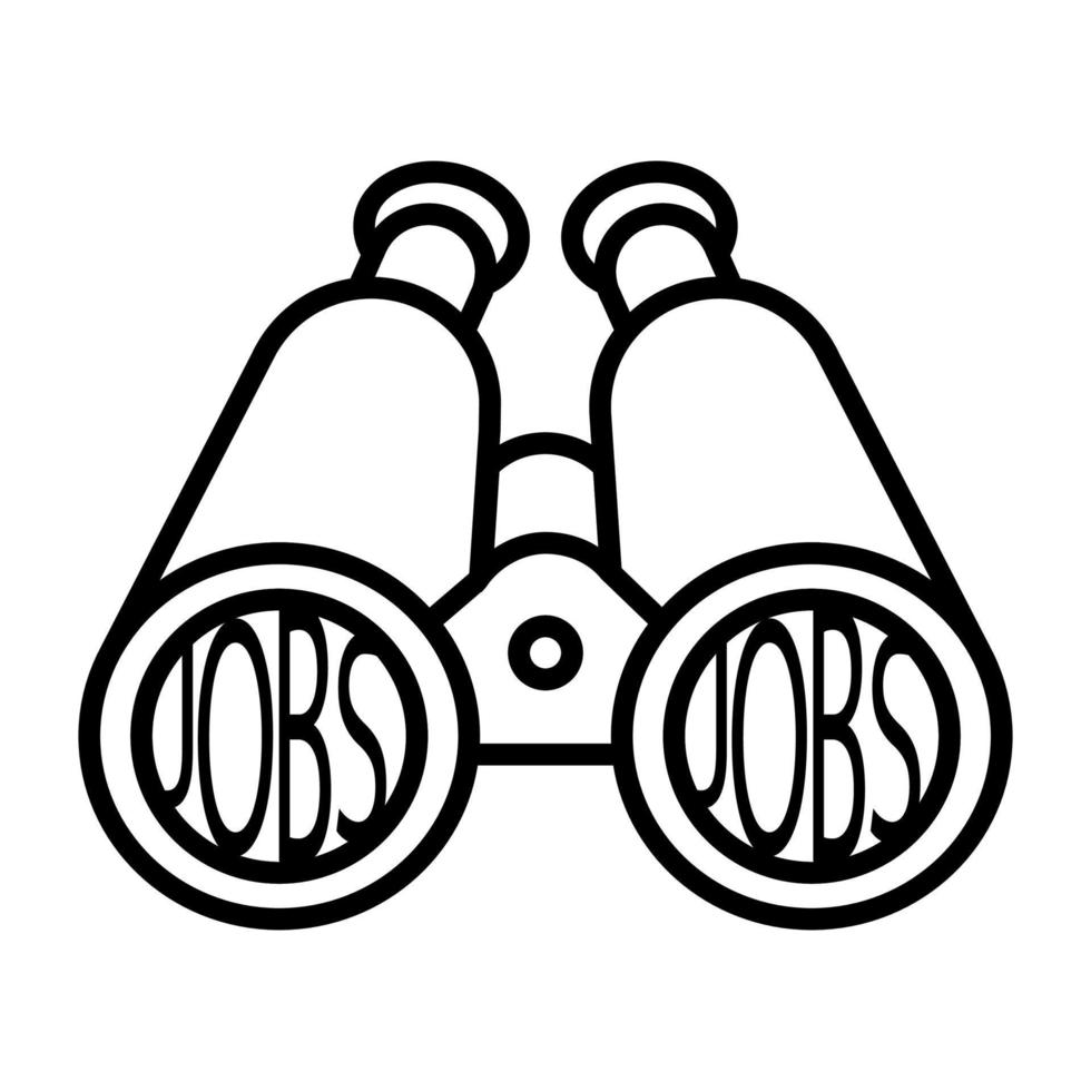 Search vacancy binoculars line icon. vector