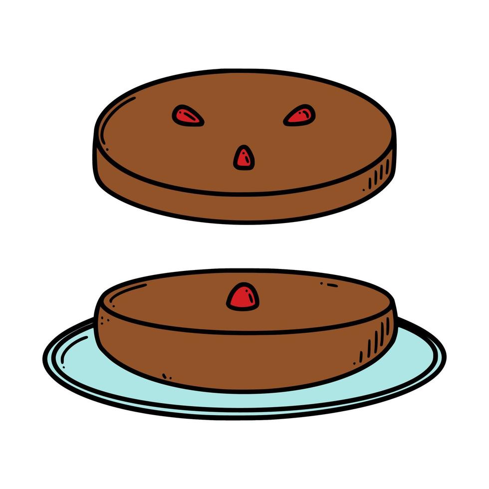 nian gao, ilustración de vector de pastel de año nuevo chino. postre de año nuevo chino niangao