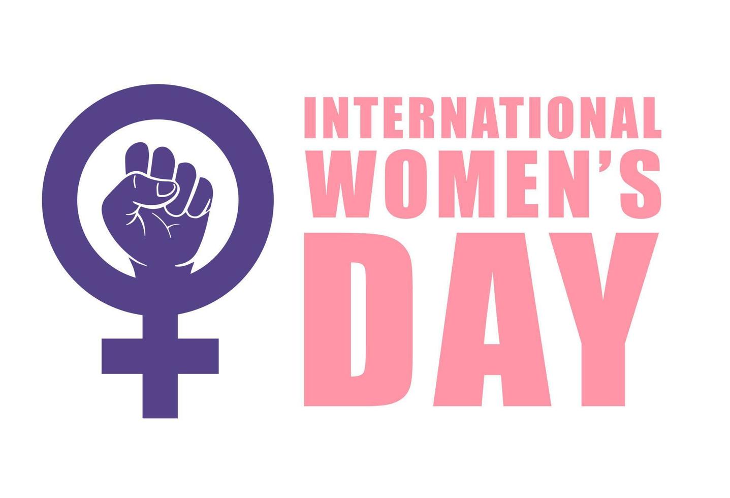Women's day fist with text lettering vector illustration