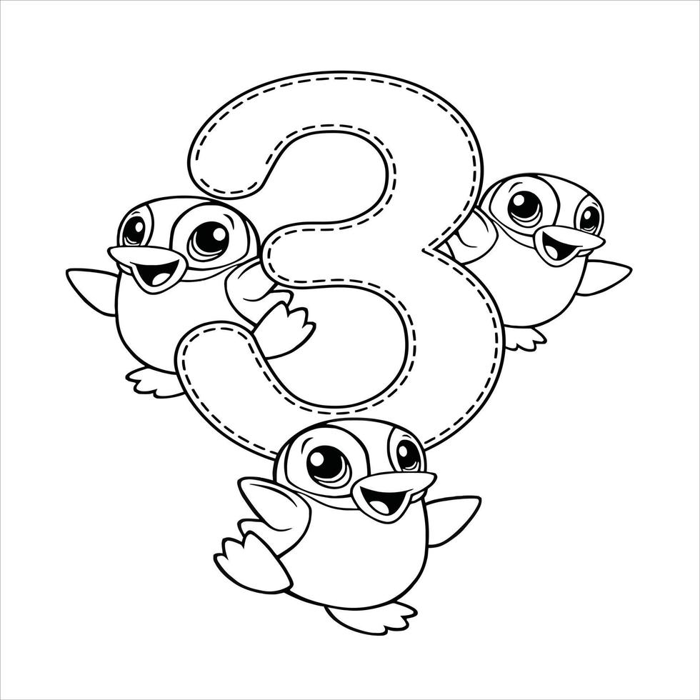 Number coloring page 1,2,3,4,5,6,7,8,9,10 vector
