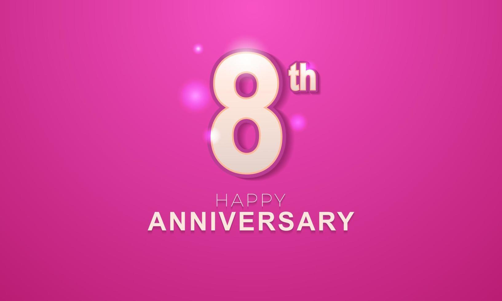 8th Anniversary greeting gradient elegant background vector