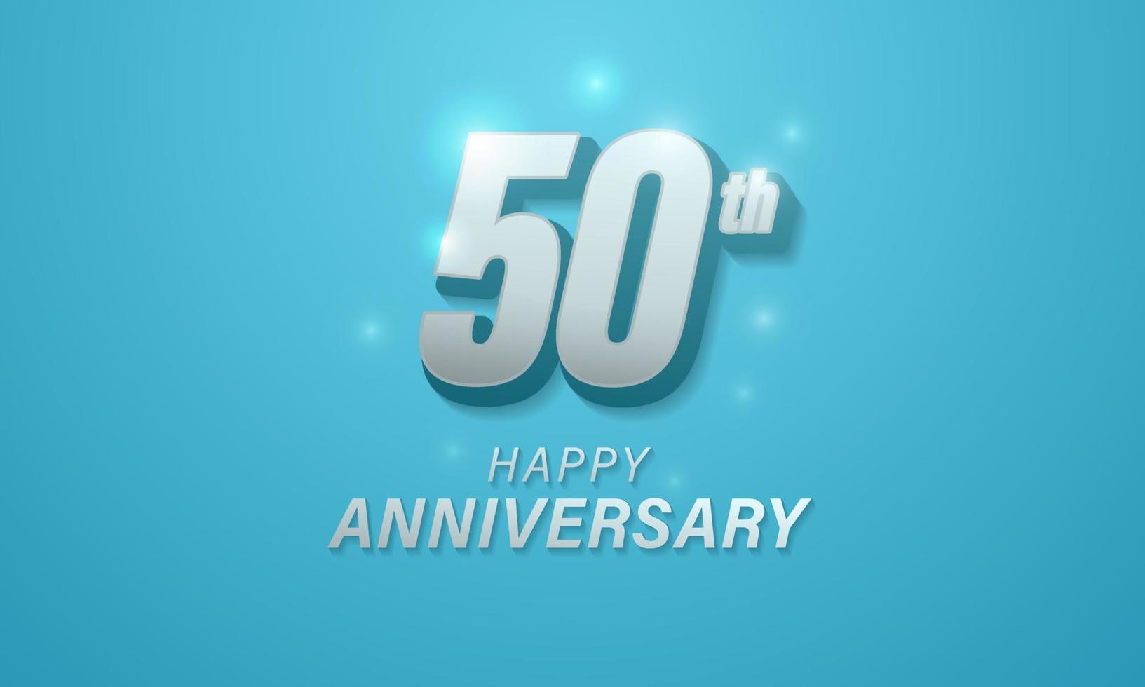 50th Anniversary greeting elegant blue background vector