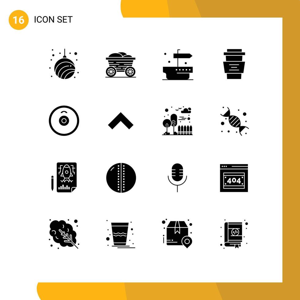 Solid Glyph Pack of 16 Universal Symbols of barbell cup bangladesh coffee beverages Editable Vector Design Elements