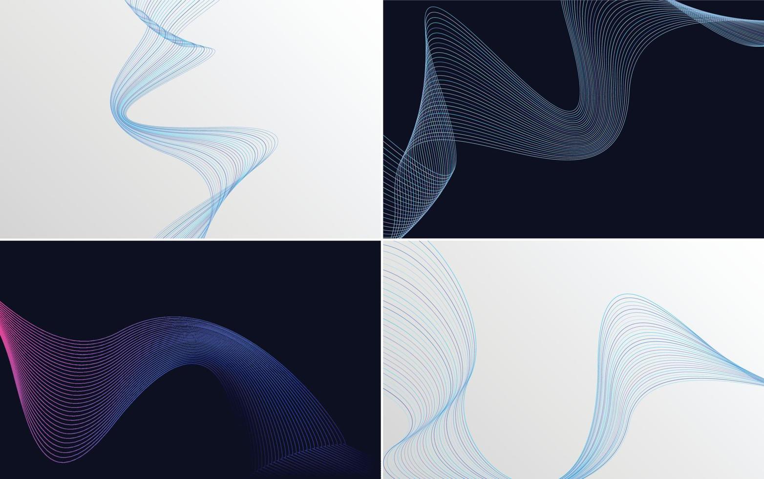 Use these abstract waving line vector backgrounds in your next project