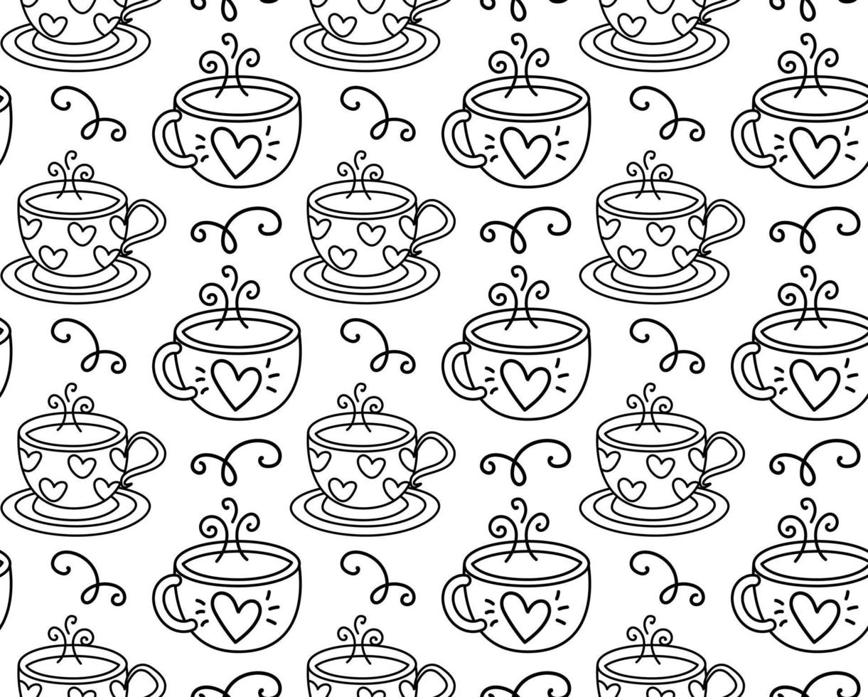 Seamless pattern cute objects and elements for Valentine's Day. vector