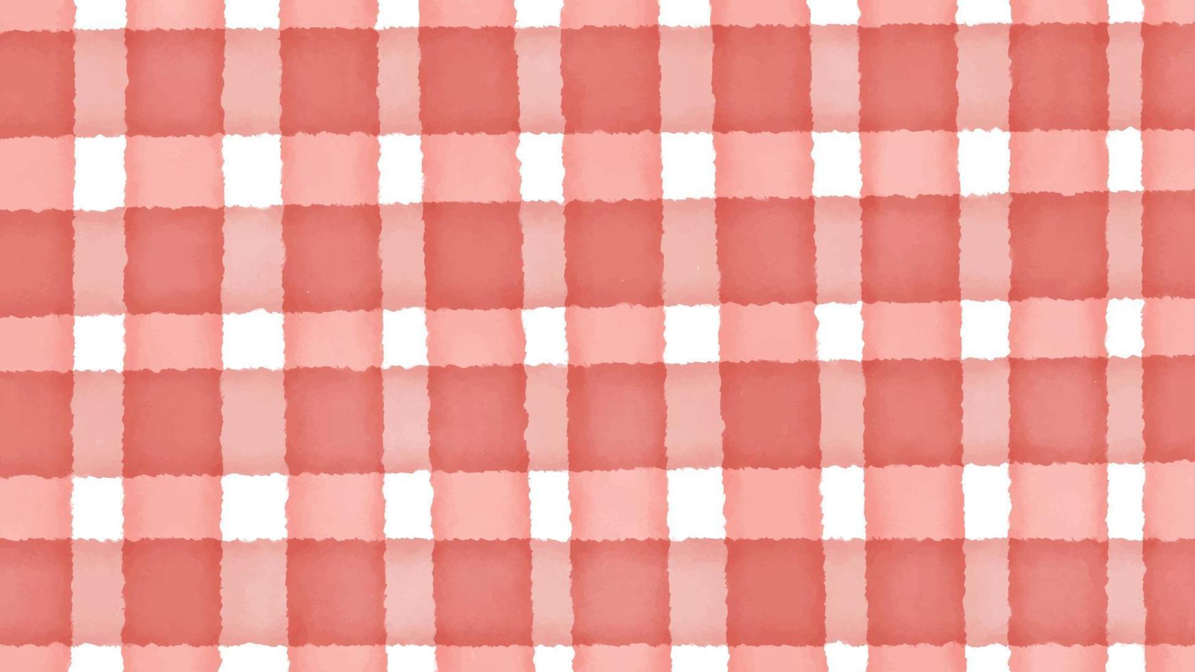 Red watercolor plaid background. vector