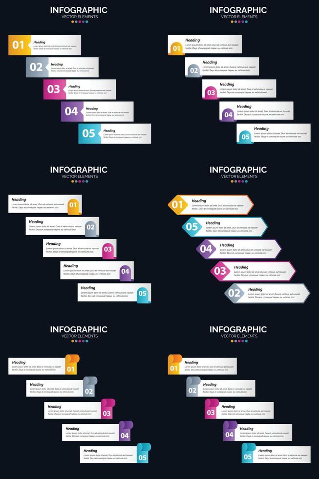 Use our Vector 6 Infographics Pack to add visual interest to your business presentation.