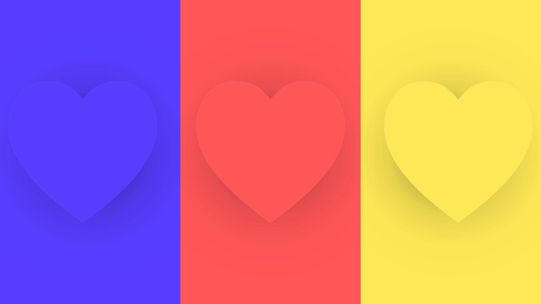 Illustration vector 3D shape of luxury heart colorful minimal pattern,soft 3D heart shape frame design