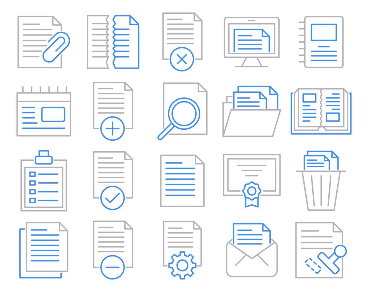 Documents icons, suitable for a wide range of digital creative projects. vector