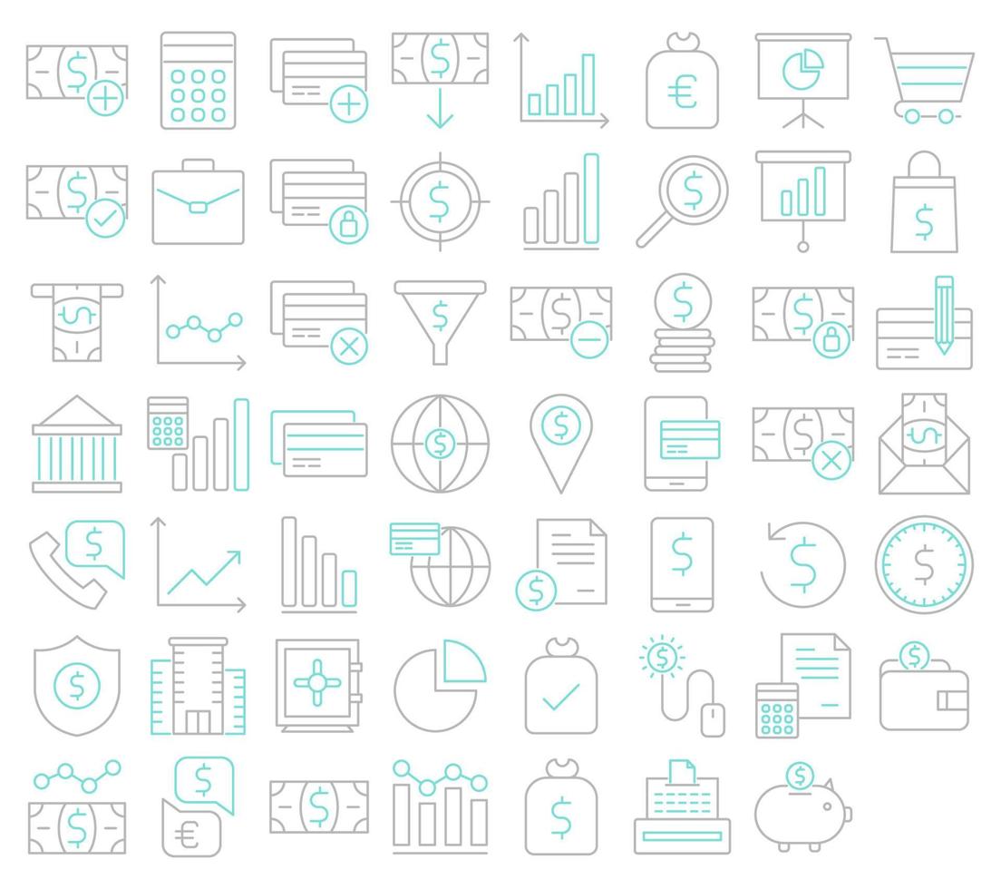 Financial icons, suitable for a wide range of digital creative projects. vector