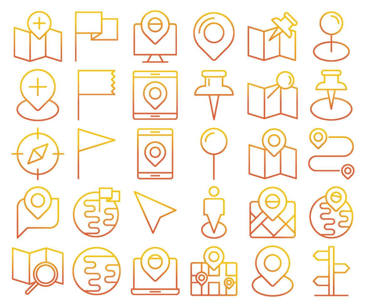 Location icons, suitable for a wide range of digital creative projects. vector