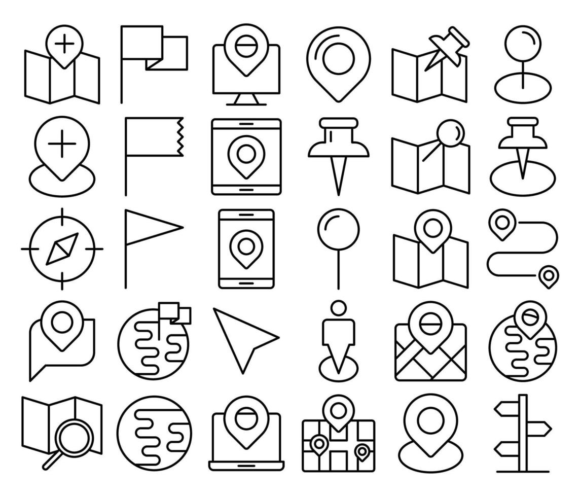 iconos de ubicación, adecuados para una amplia gama de proyectos creativos digitales. vector