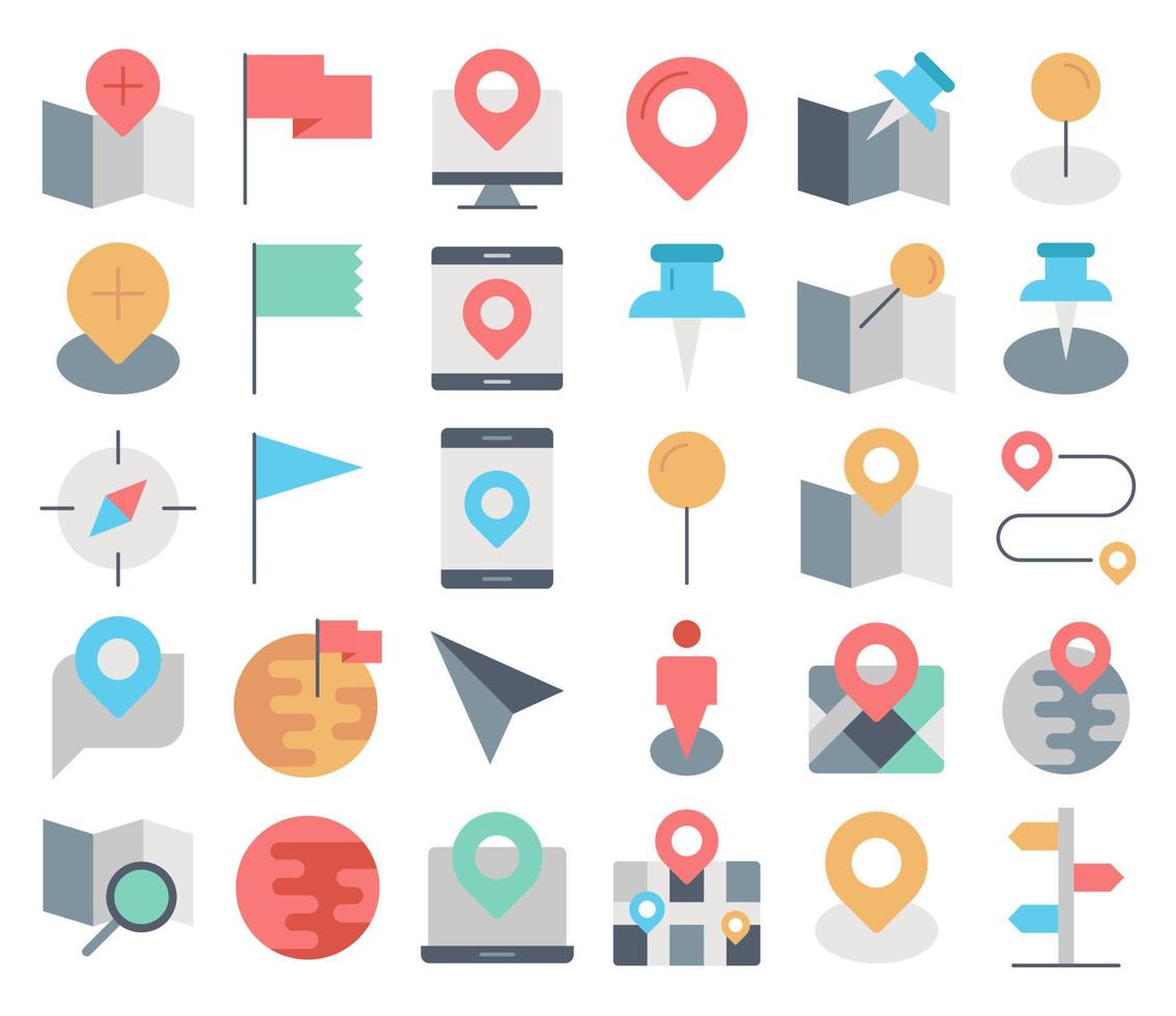 iconos de ubicación, adecuados para una amplia gama de proyectos creativos digitales. vector