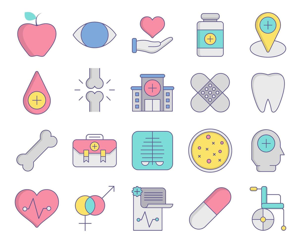 íconos de medicina, adecuados para una amplia gama de proyectos creativos digitales. vector