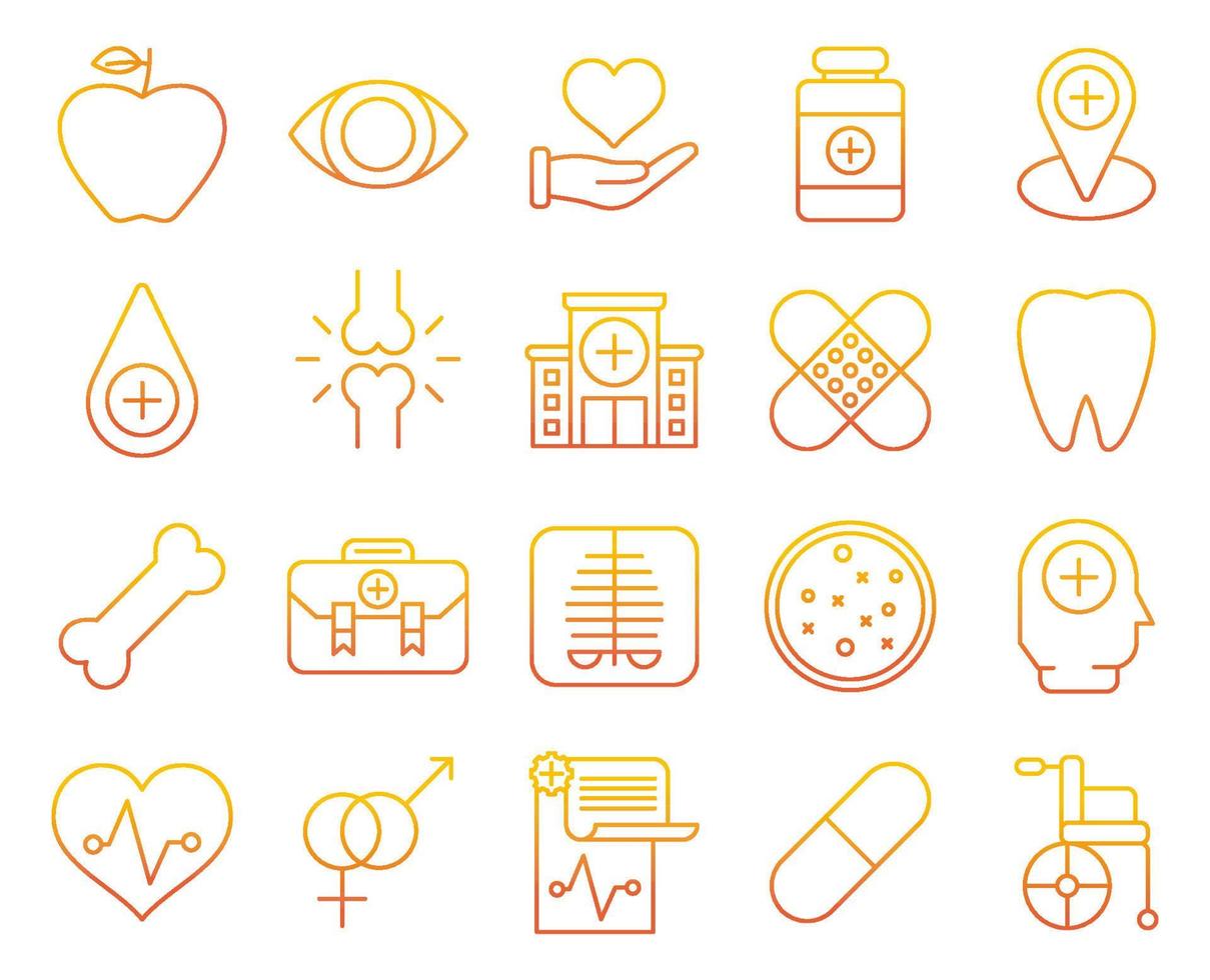 íconos de medicina, adecuados para una amplia gama de proyectos creativos digitales. vector