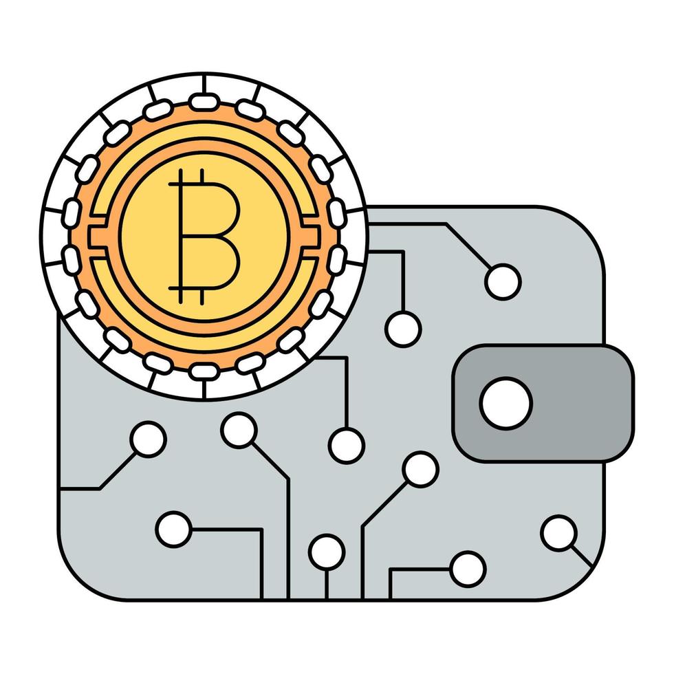 Bitcoin wallet icons, suitable for a wide range of digital creative projects. vector