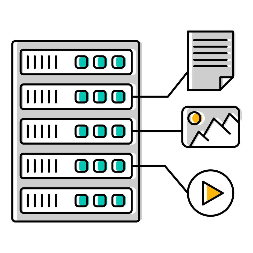 icono de archivos de alojamiento, adecuado para una amplia gama de proyectos creativos digitales. vector