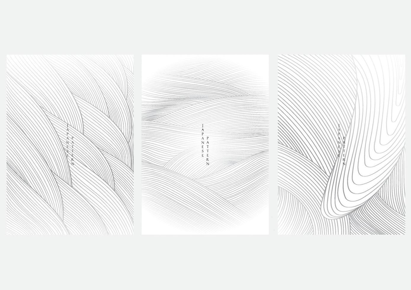 Abstract art background with line pattern vector. Hand drawn wave with grey banner design. vector