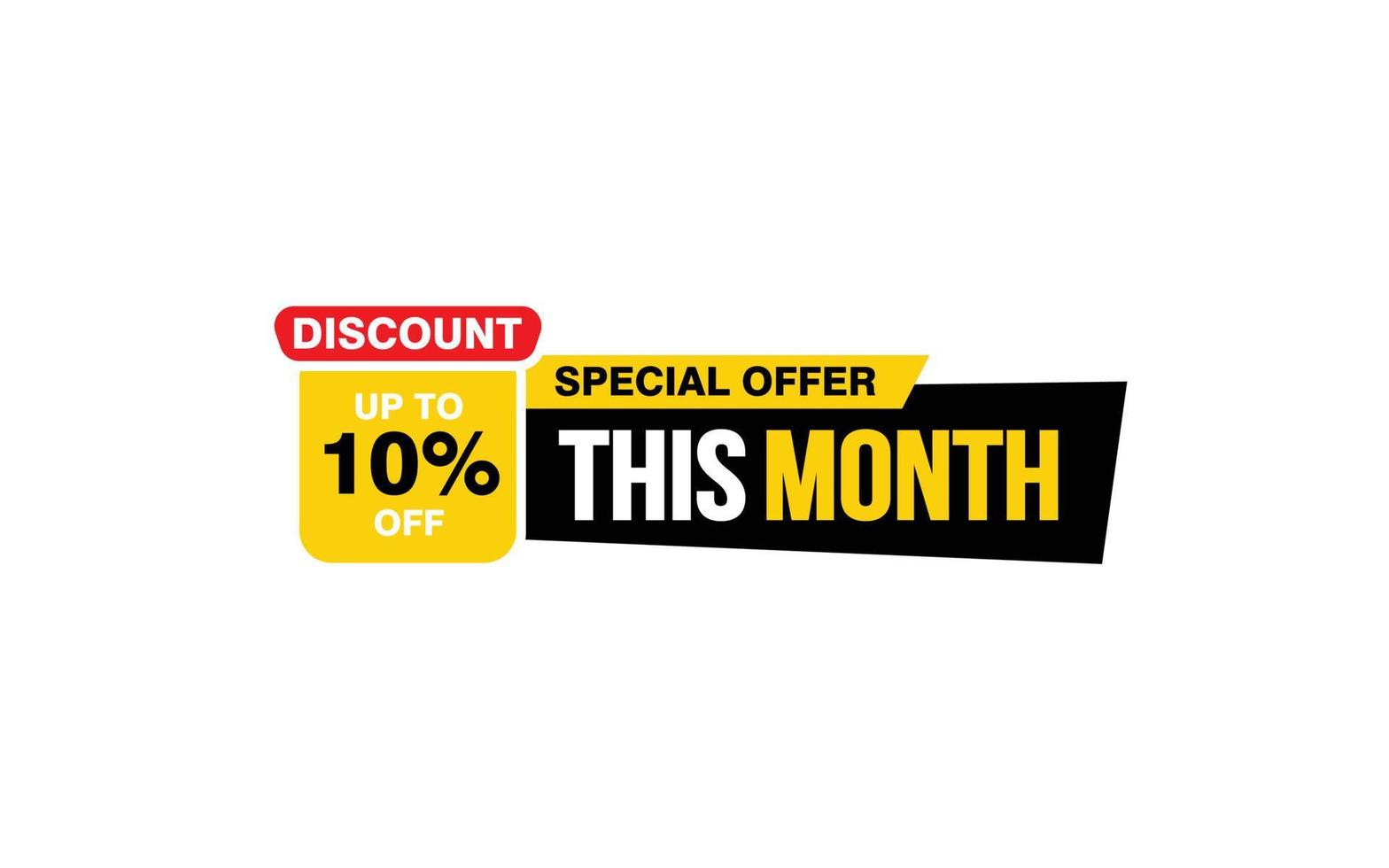 10 Percent THIS MONTH offer, clearance, promotion banner layout with sticker style. vector