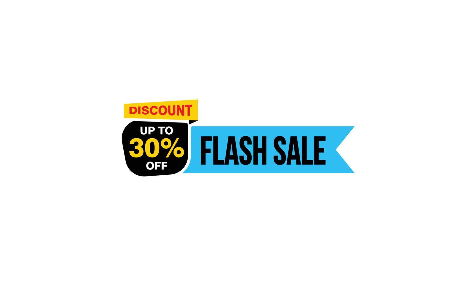 30 Percent FLASH SALE offer, clearance, promotion banner layout with sticker style. vector