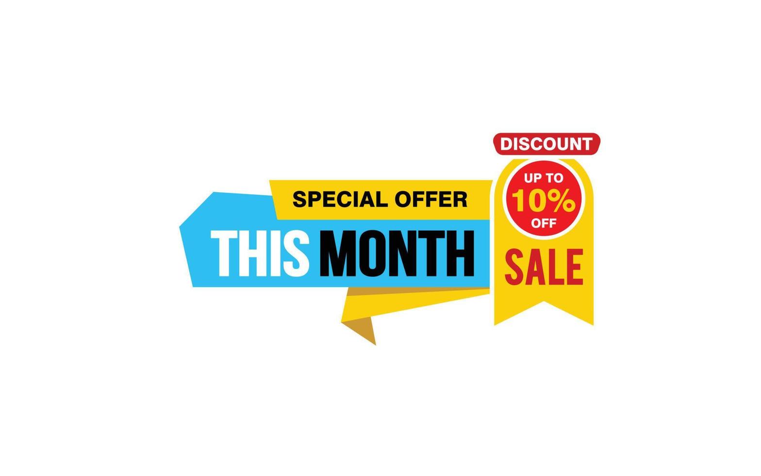 10 Percent THIS MONTH offer, clearance, promotion banner layout with sticker style. vector