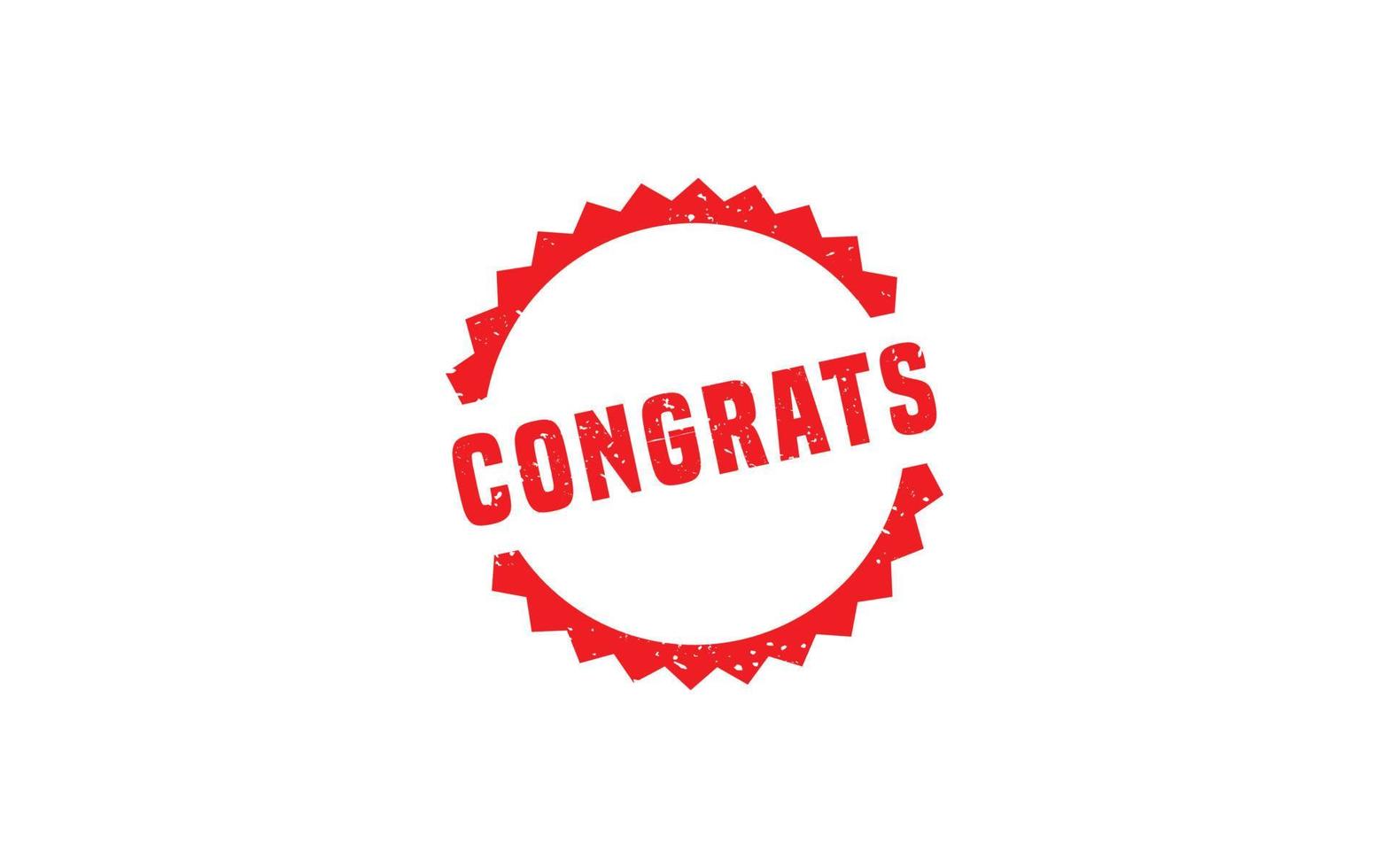 CONGRATS rubber stamp with grunge style on white background vector