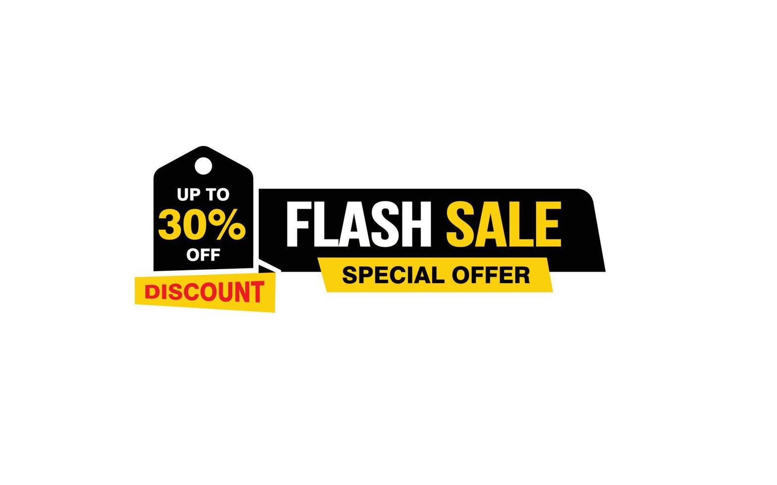 30 Percent FLASH SALE offer, clearance, promotion banner layout with sticker style. vector