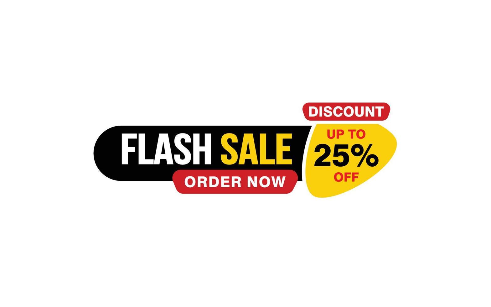 25 Percent FLASH SALE offer, clearance, promotion banner layout with sticker style. vector