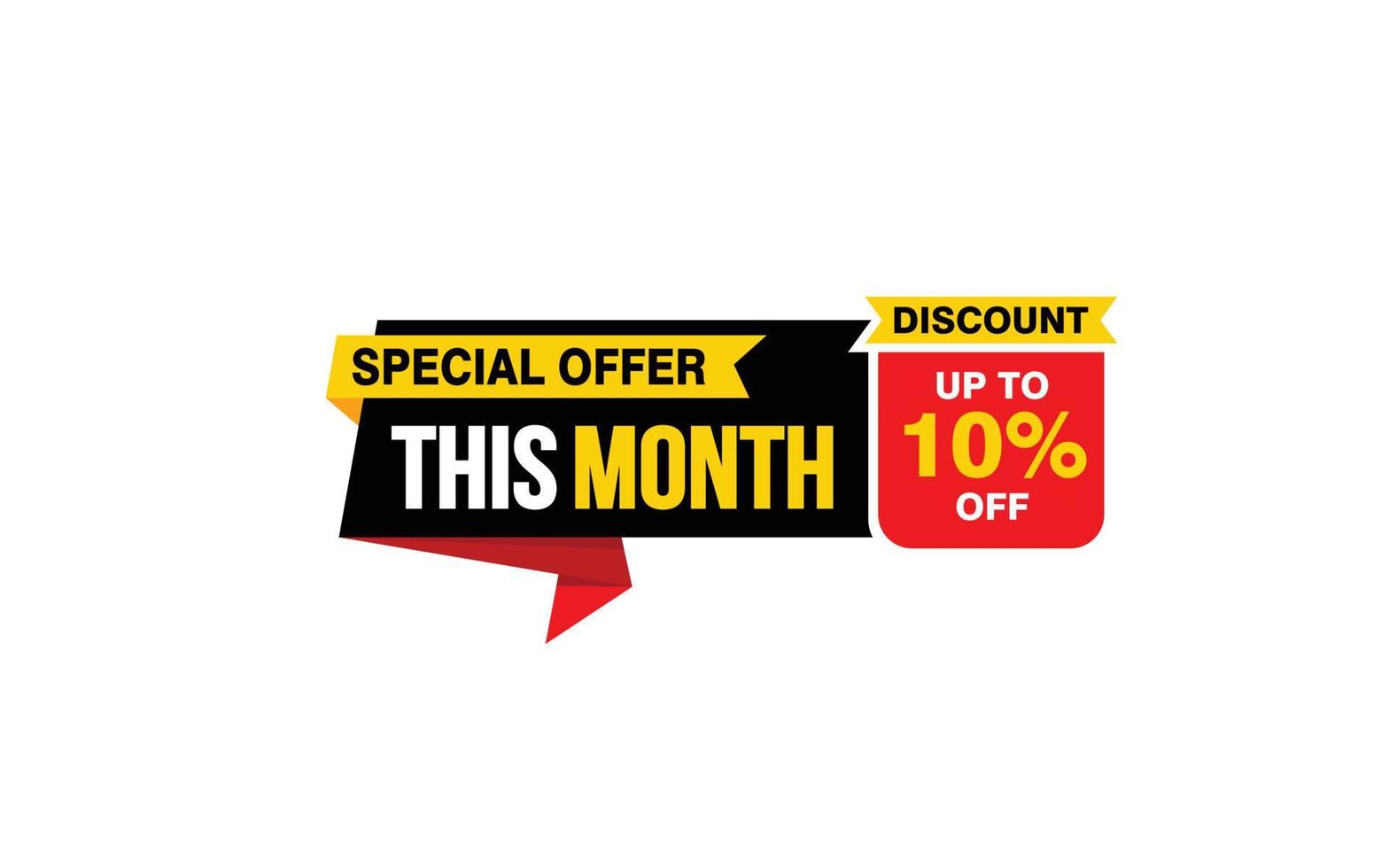 10 Percent THIS MONTH offer, clearance, promotion banner layout with sticker style. vector