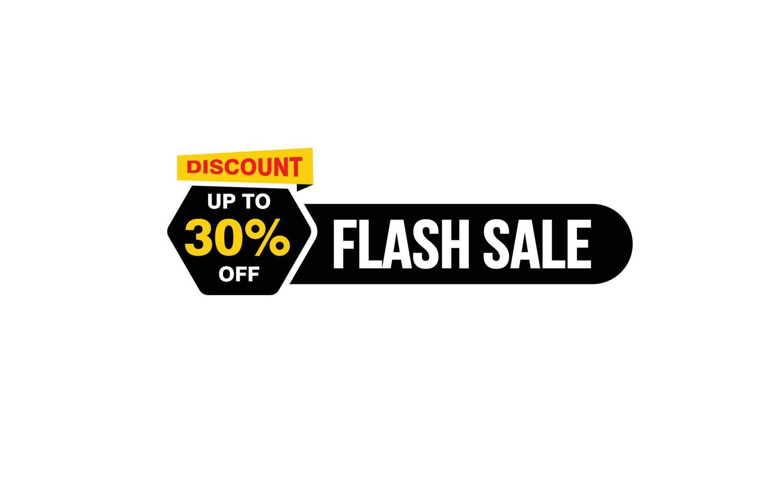 30 Percent FLASH SALE offer, clearance, promotion banner layout with sticker style. vector