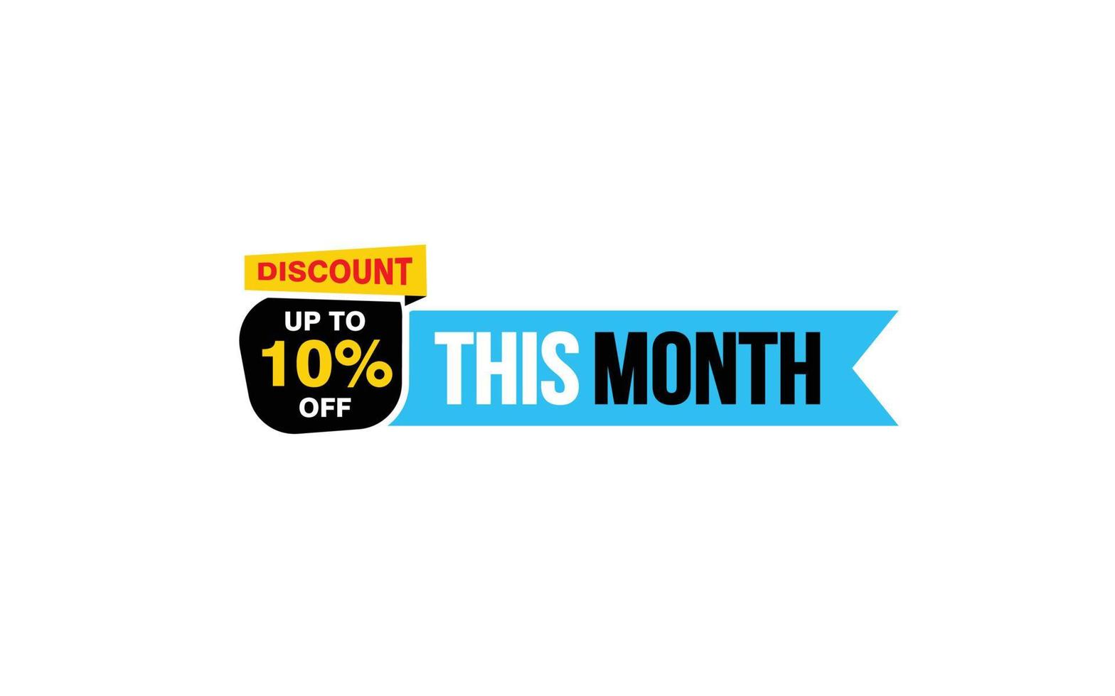 10 Percent THIS MONTH offer, clearance, promotion banner layout with sticker style. vector