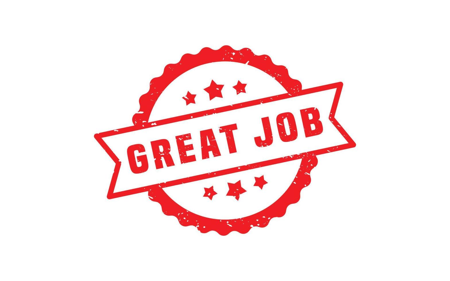 GREAT JOB rubber stamp with grunge style on white background vector
