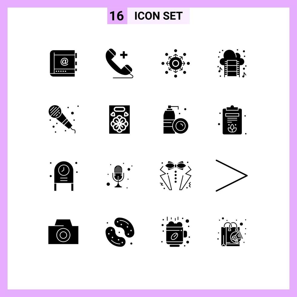 16 iconos creativos signos y símbolos modernos de clip de película presentación teléfono equipo flecha elementos de diseño vectorial editables vector