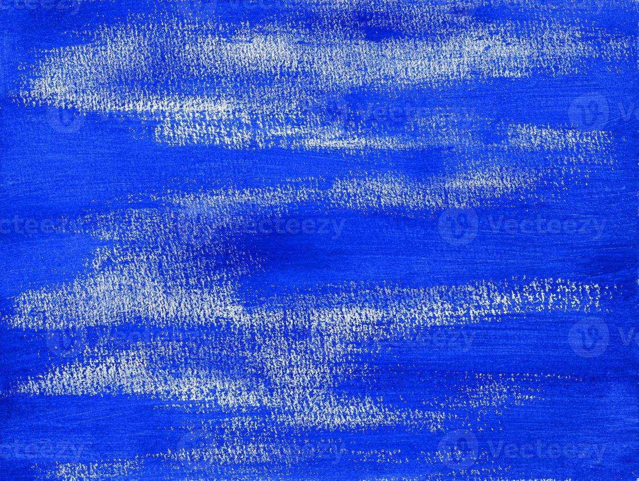 Abstract acrylic or gouache blue paint texture on horizontal canvas. Brushstrokes of azure blue paint. Artistic background with place for text. photo