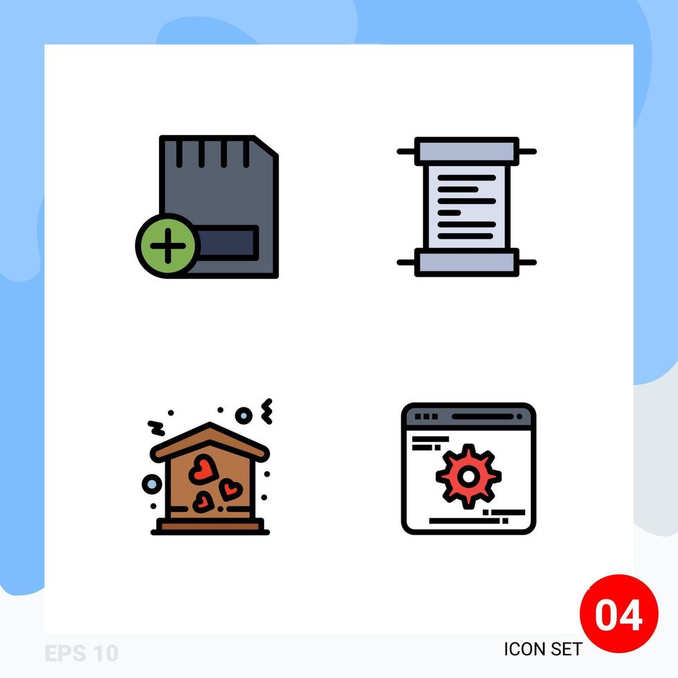 paquete de iconos de vector de stock de 4 signos y símbolos de línea para agregar elementos de diseño de vector editables de movimiento de recibo de dispositivos domésticos