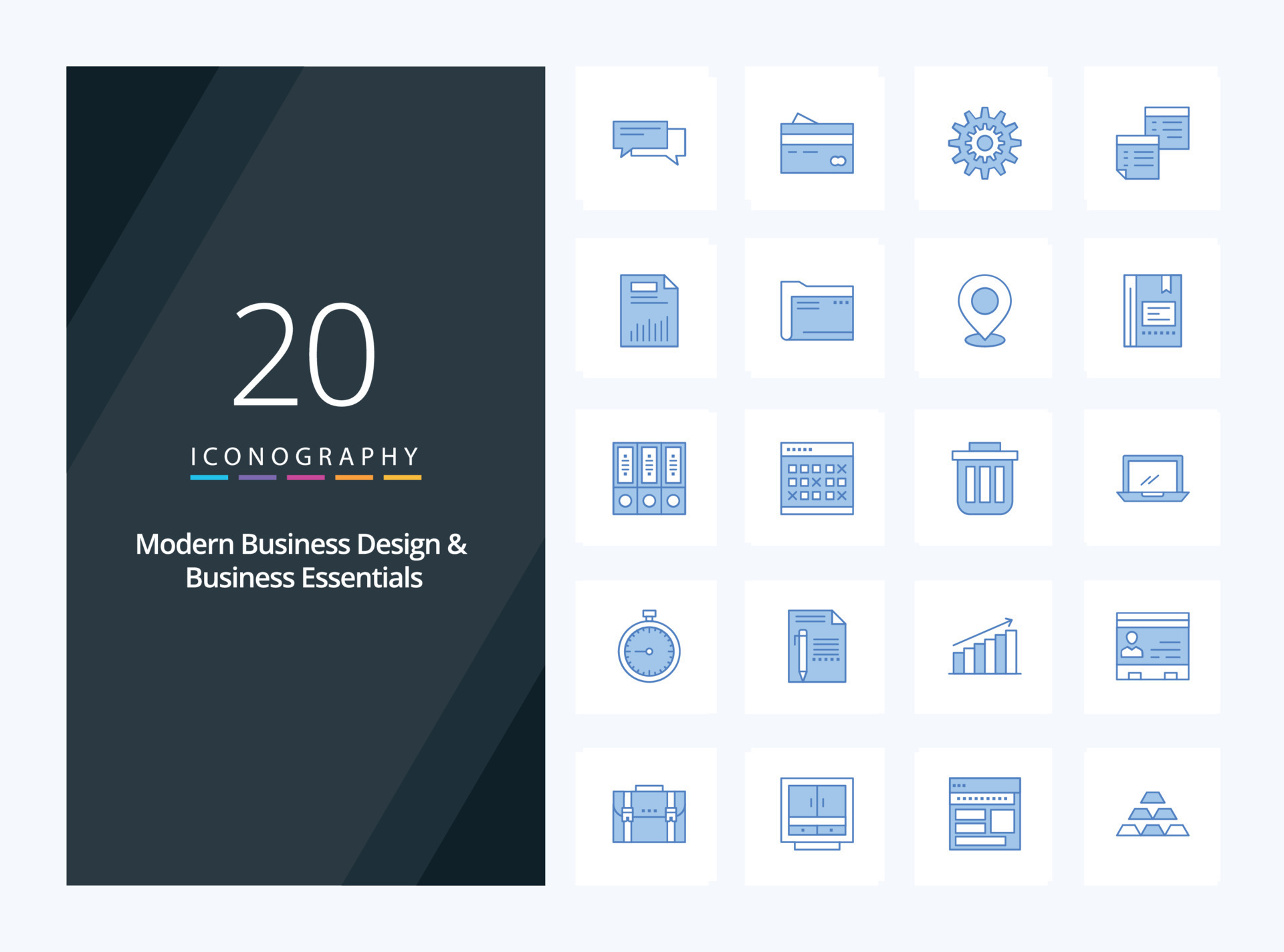 20 Modern Business And Business Essentials Blue Color icon for presentation  17070814 Vector Art at Vecteezy