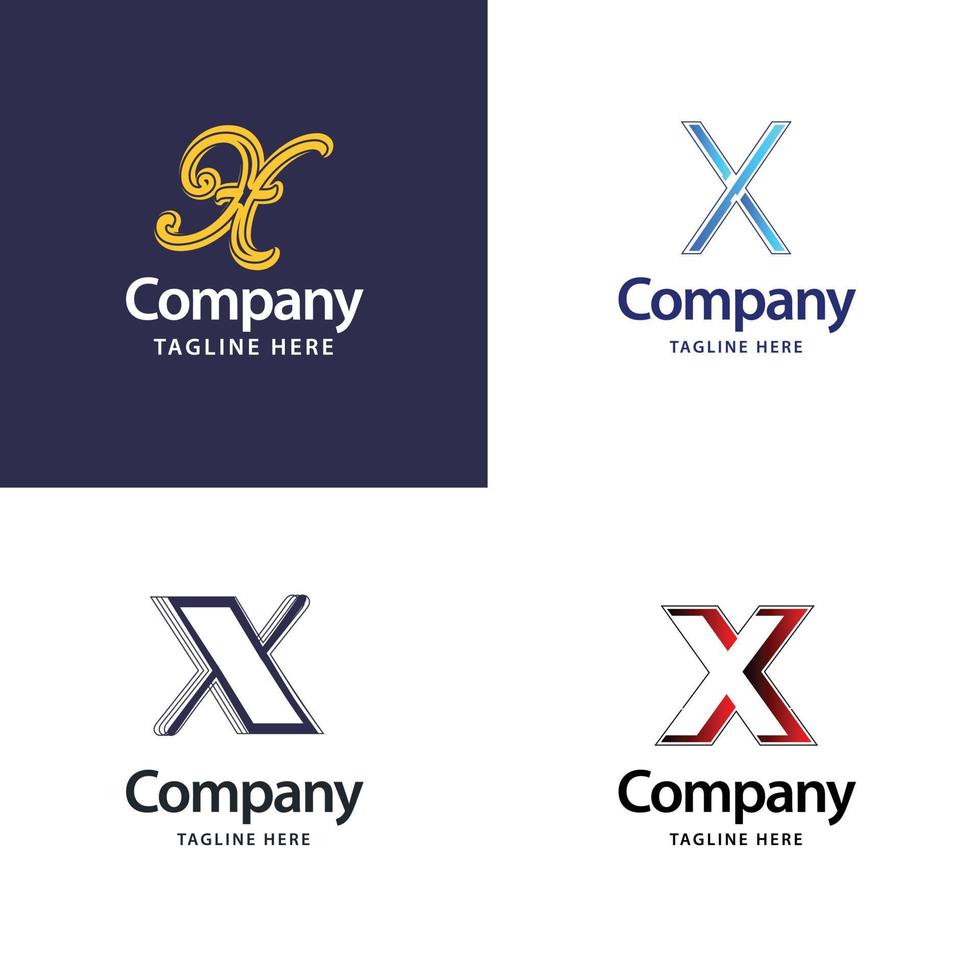 Letter X Big Logo Pack Design Creative Modern logos design for your business vector