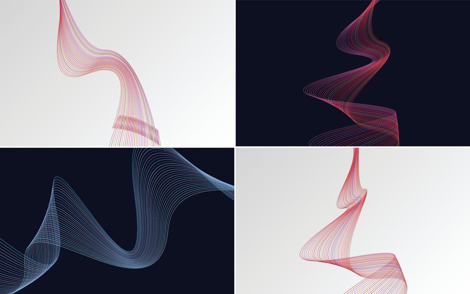 Collection of geometric minimal lines pattern set vector