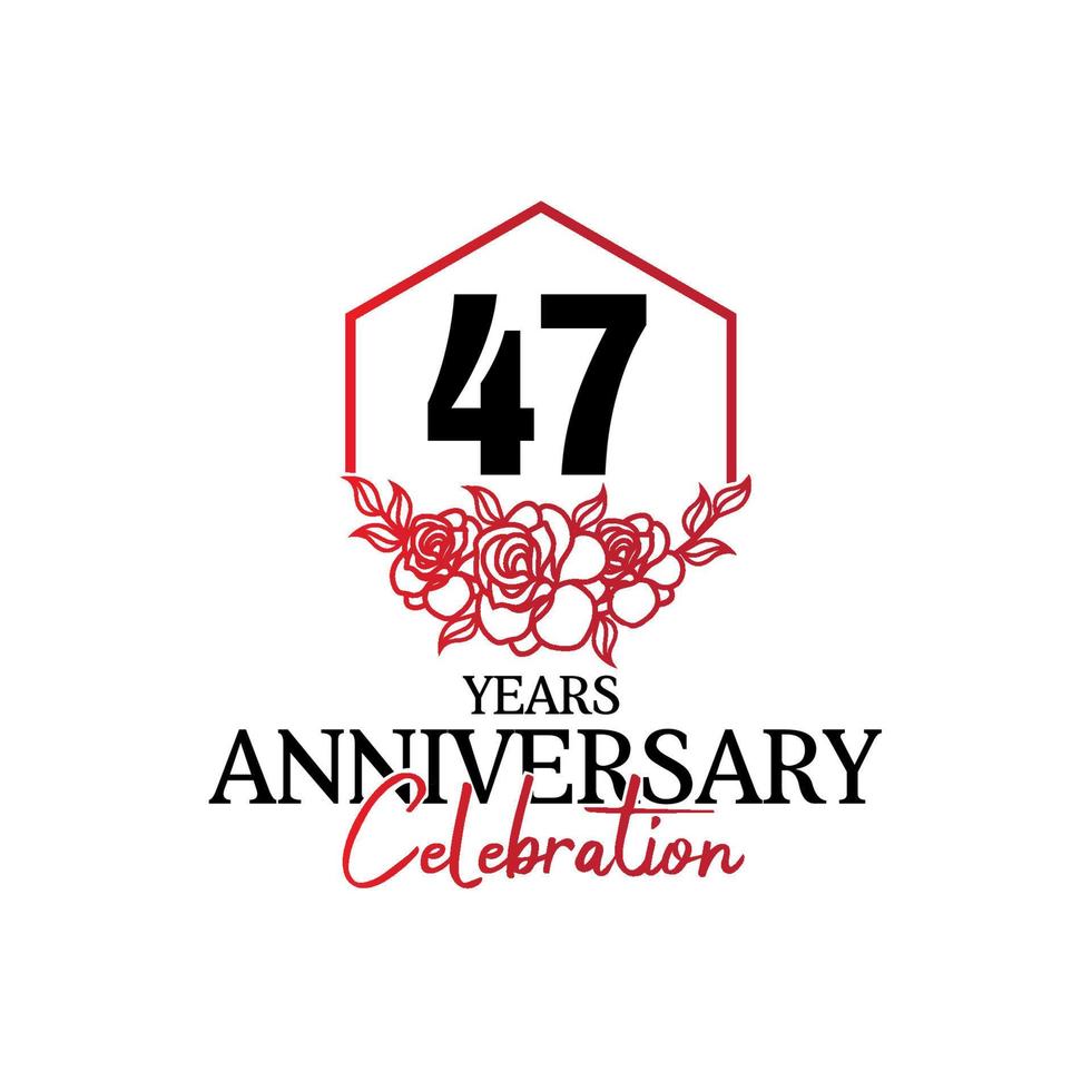 47 years anniversary logo, luxurious anniversary vector design celebration