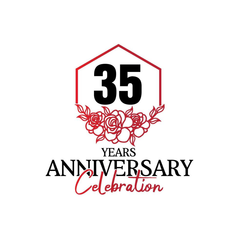 35 years anniversary logo, luxurious anniversary vector design celebration