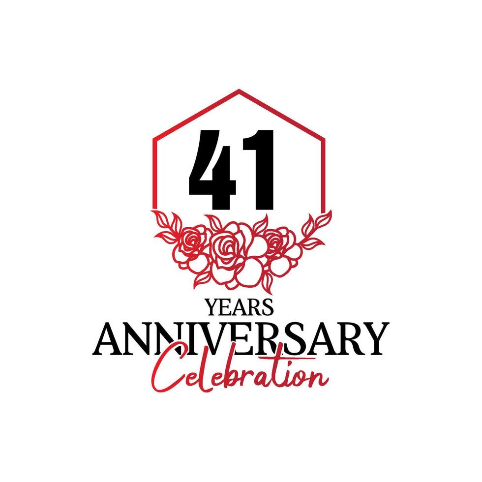 41 years anniversary logo, luxurious anniversary vector design celebration