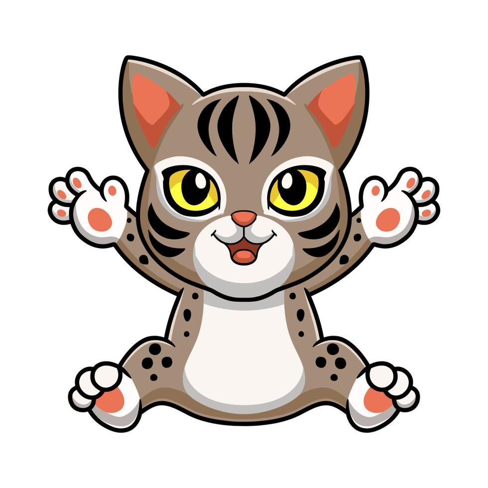 lindo gato ocicat dibujos animados sentado vector
