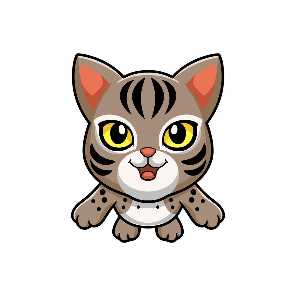 Cute ocicat cat cartoon flying vector