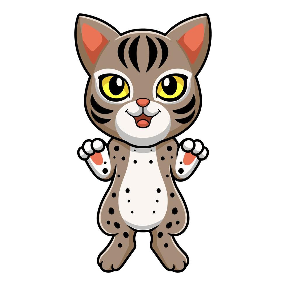 Cute ocicat cat cartoon standing vector