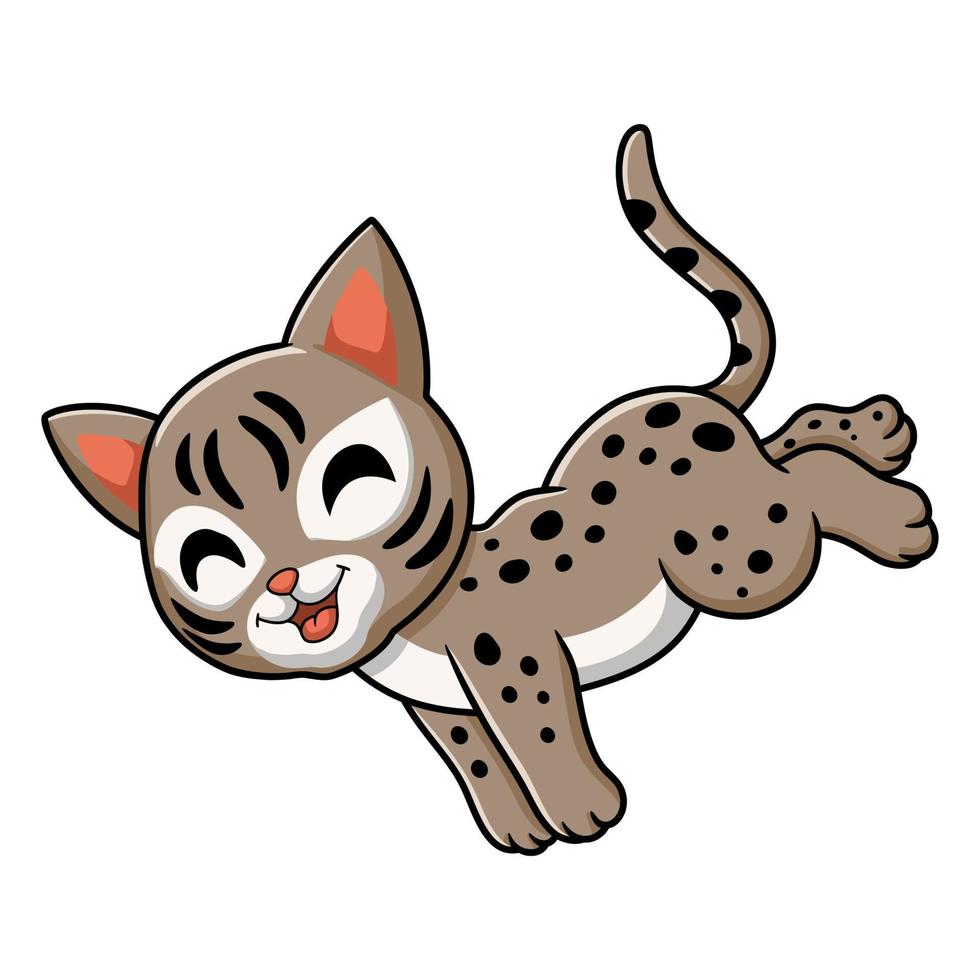 Cute ocicat cat cartoon jumping vector