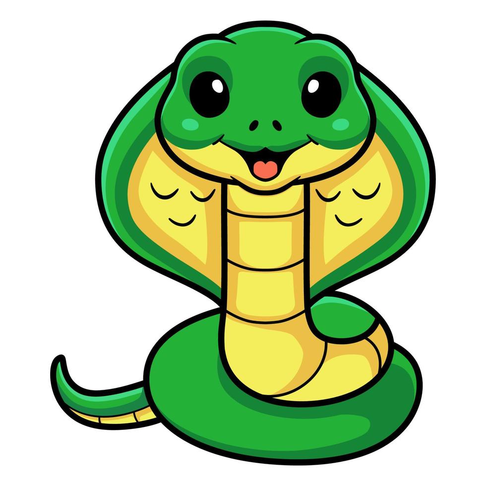 Cute little cobra snake cartoon vector