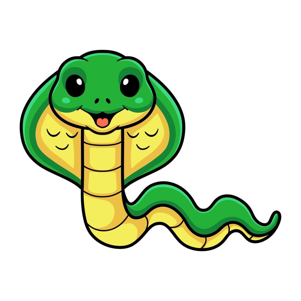 linda pequeña caricatura de serpiente cobra vector