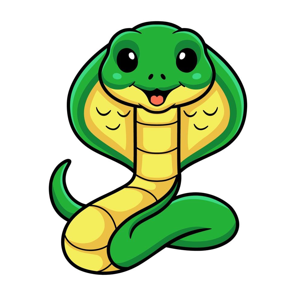 linda pequeña caricatura de serpiente cobra vector