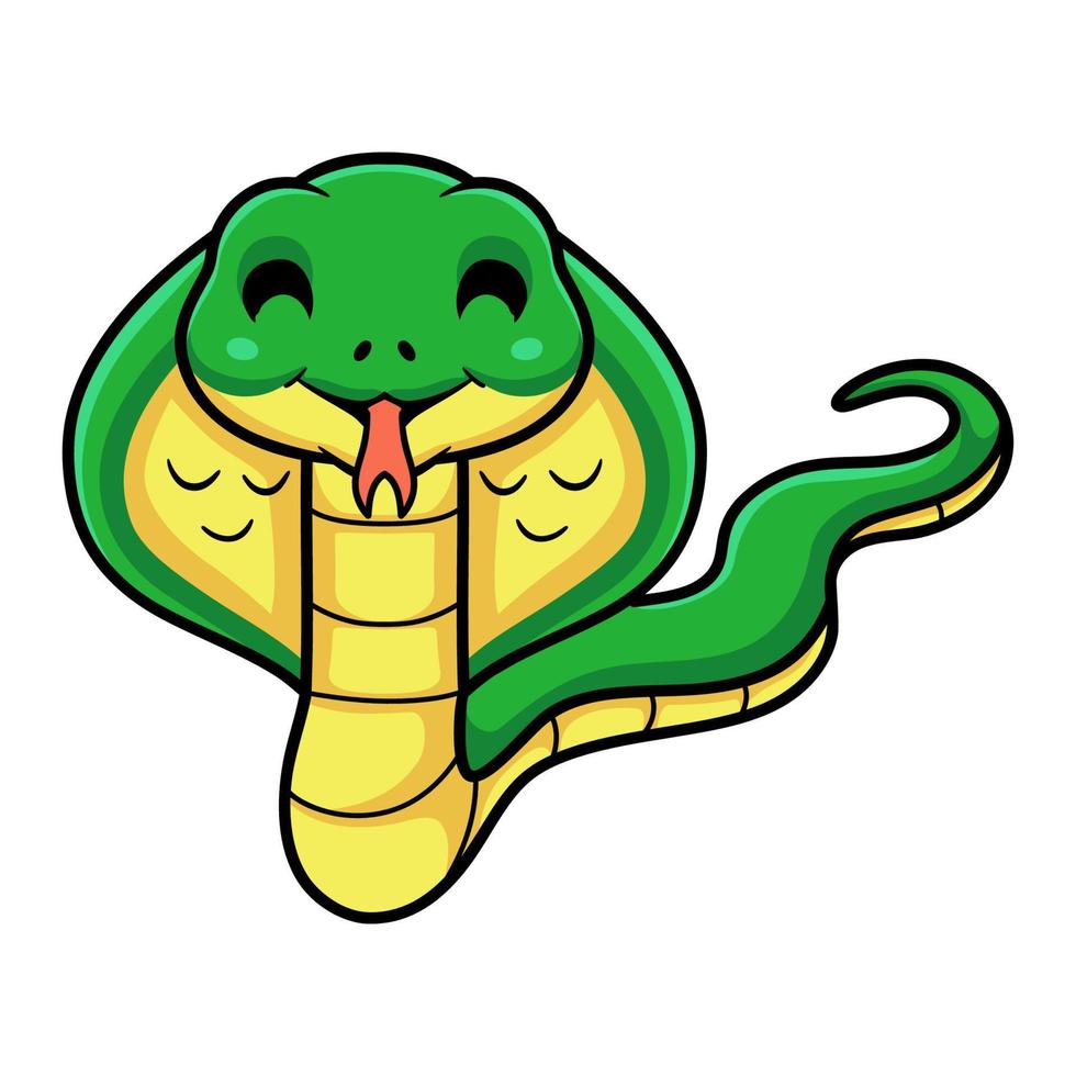 linda pequeña caricatura de serpiente cobra vector