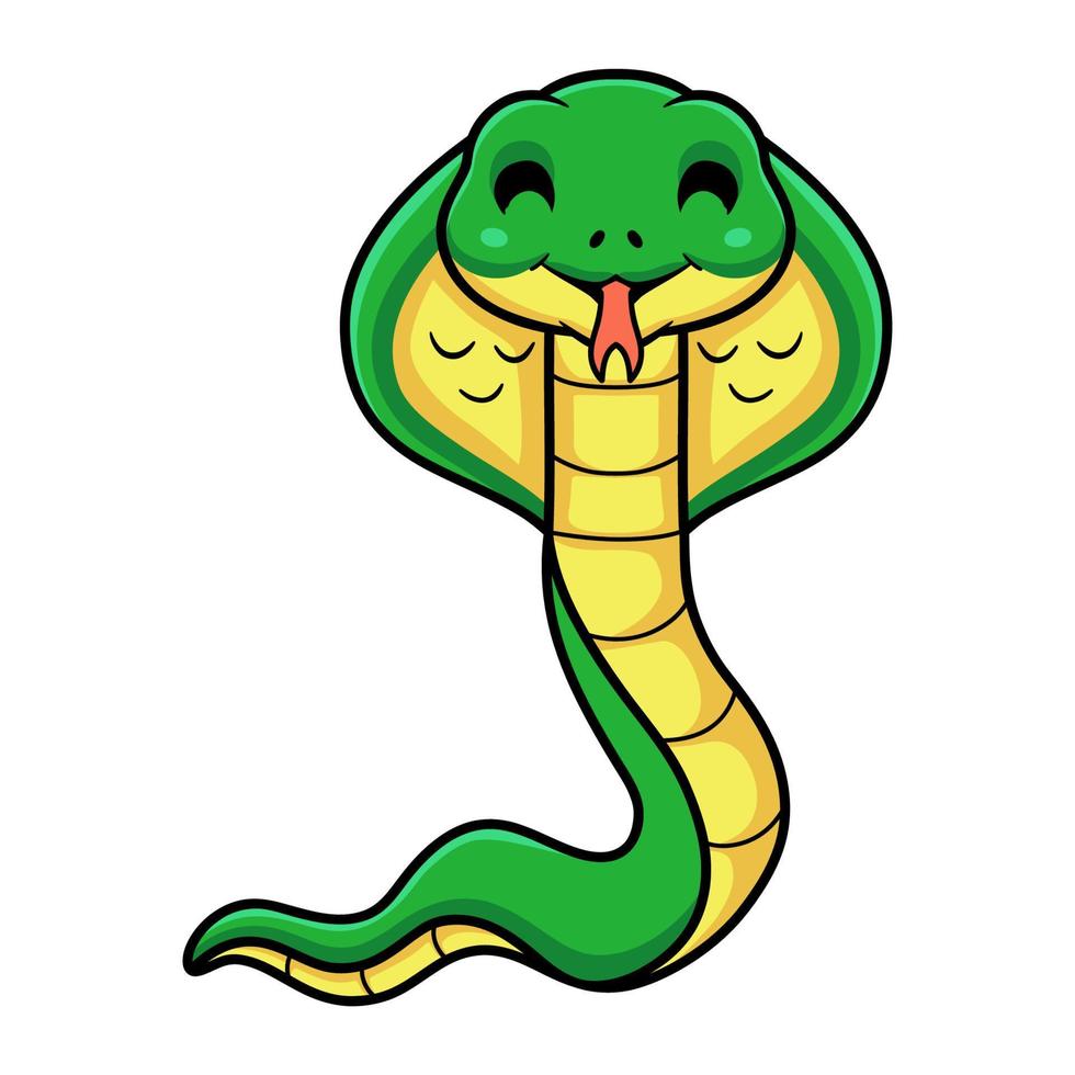 Cute little cobra snake cartoon vector